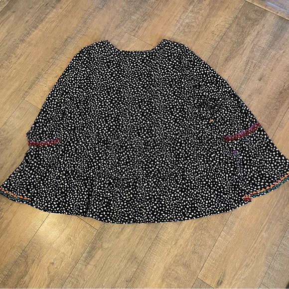 Perfectly Priscilla Black & White Polka Dot Multi-colored Tiered Ric-Rac Top 3X - Picture 5 of 9